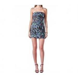 NEW 2.7 AUGUST APPAREL strapless mini dress in blue